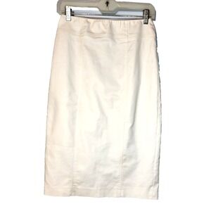Charles Nolan NY Cream Pencil Skirt Rear Zip Lined Slit Size 10 Corpcore